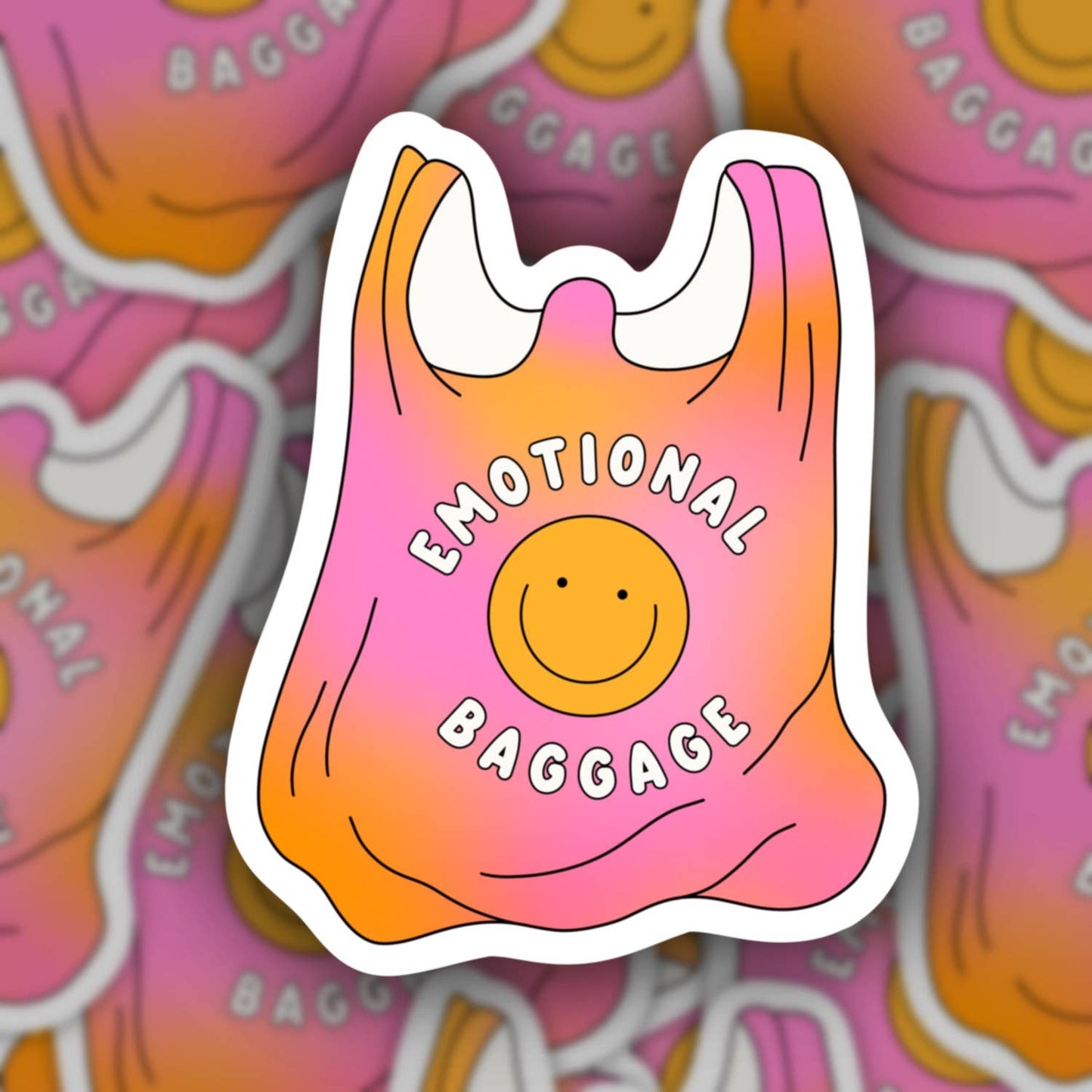 Emotional Baggage, Funny Mental Health Sticker