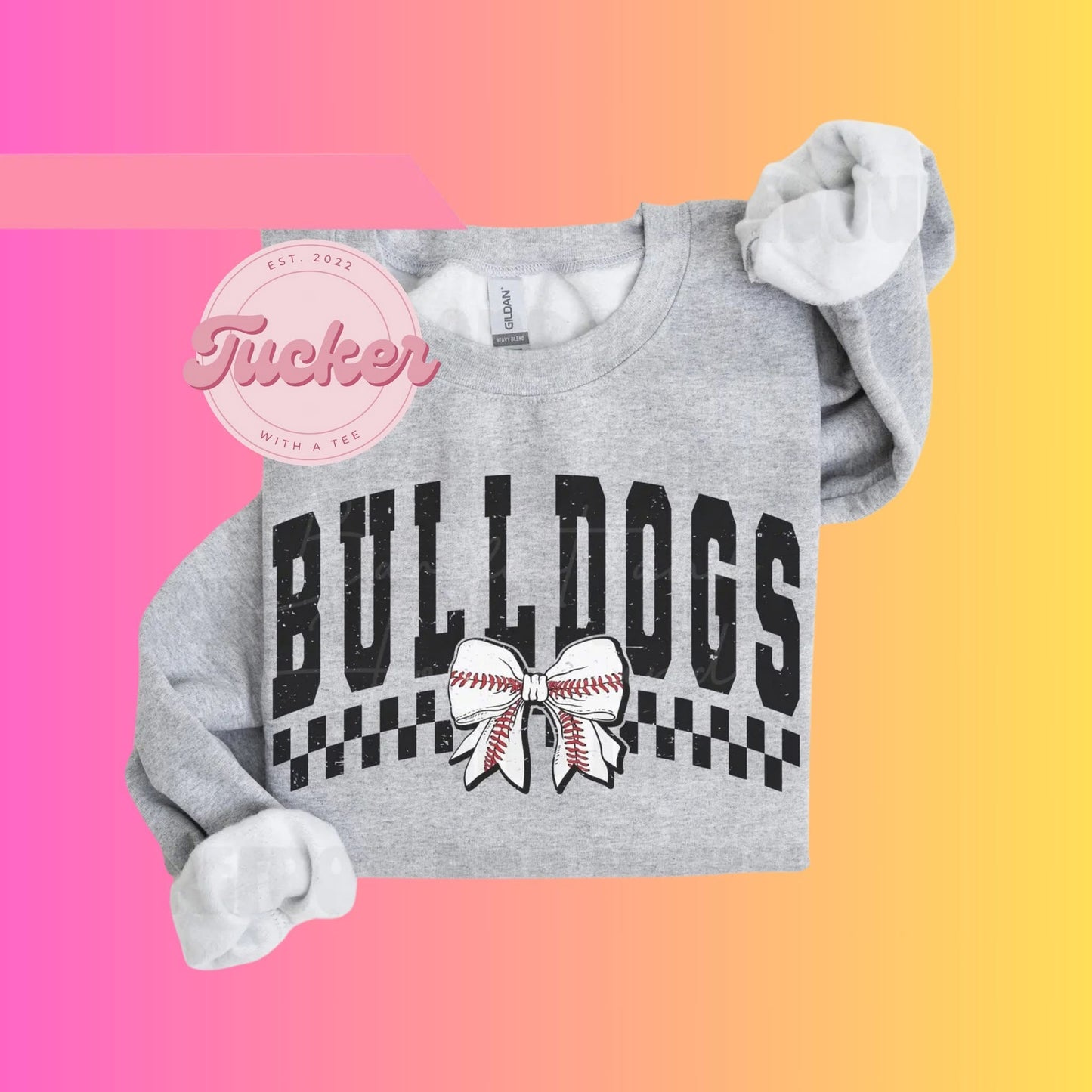 Baseball Bulldogs Bow - TEE OR SWEATSHIRT