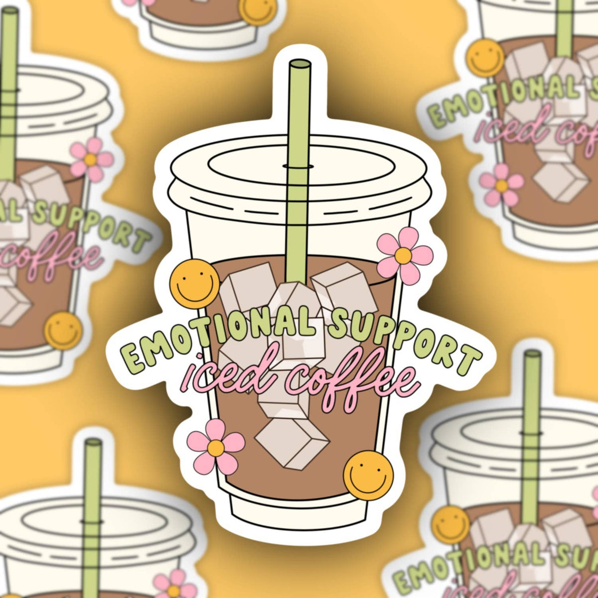 Emotional Support Ice Coffee Sticker