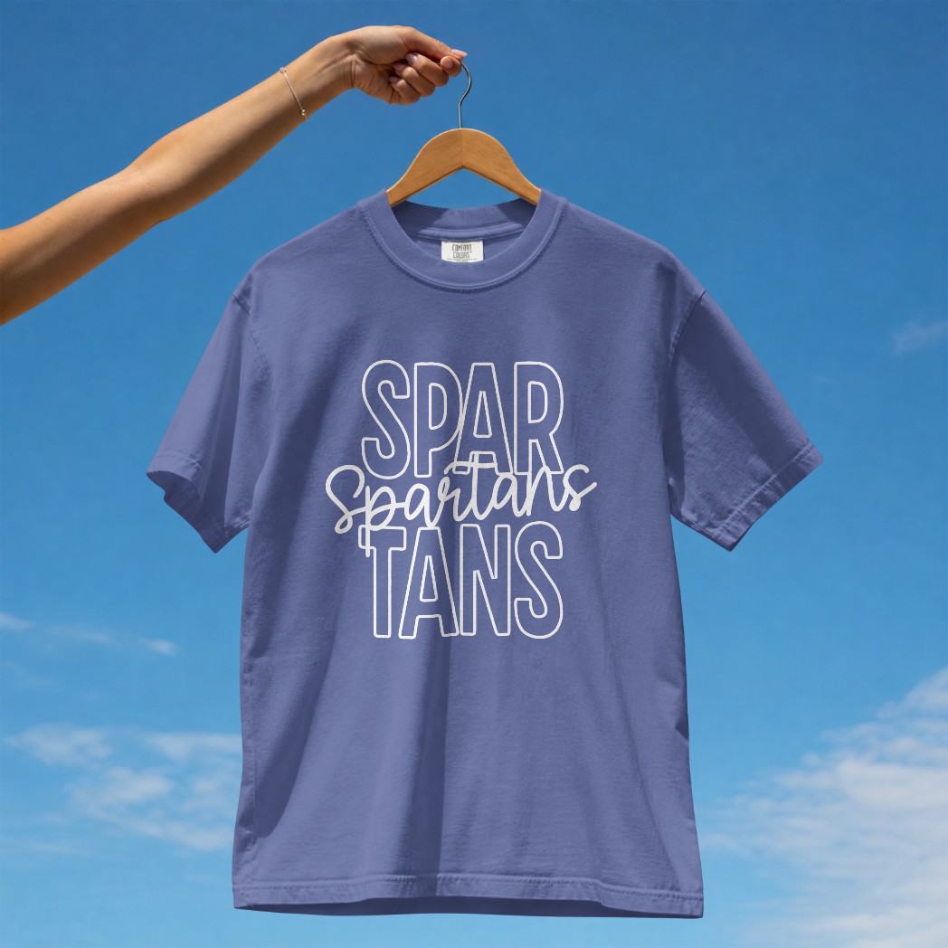 Spartans Stacked Script Tee
