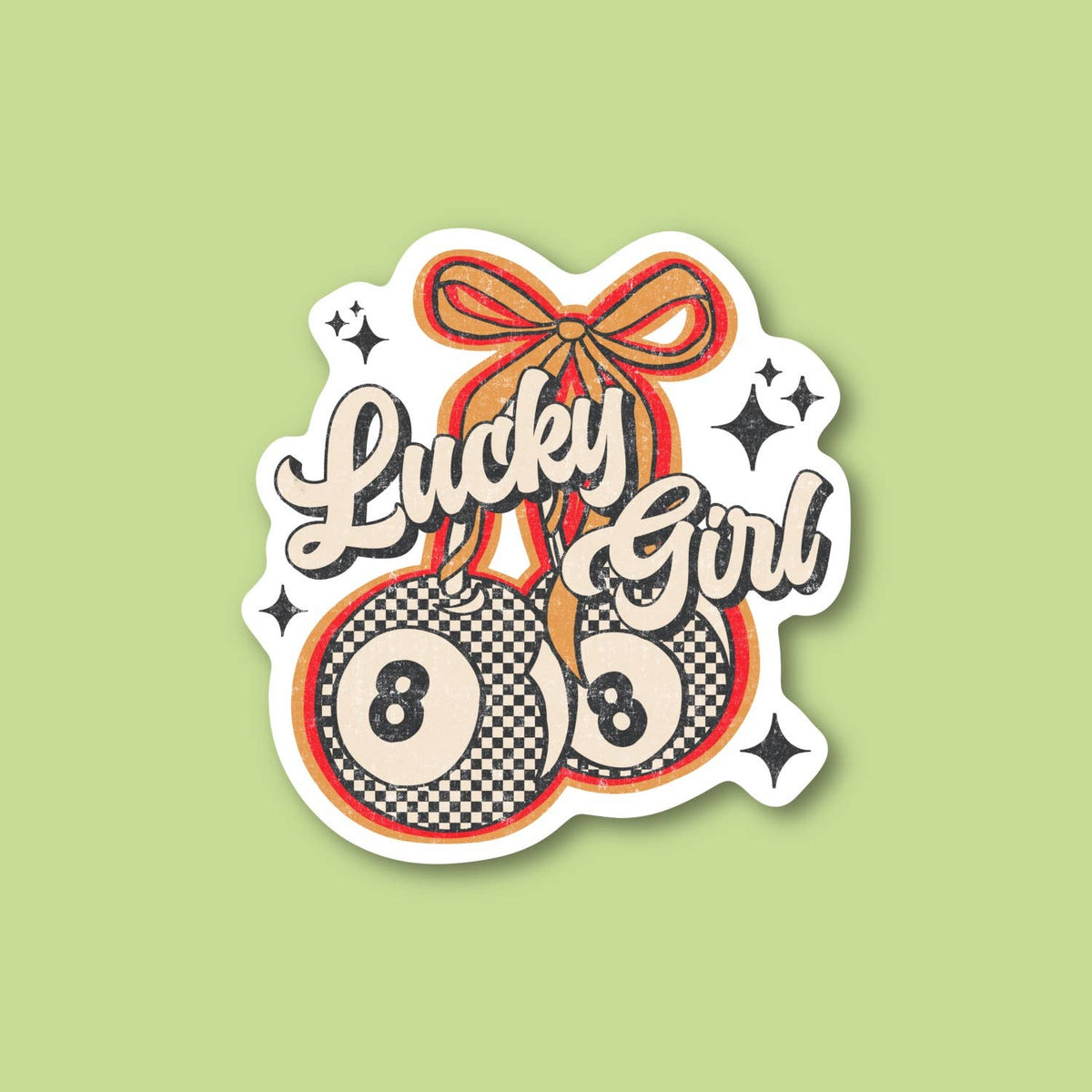 Lucky Girl, Checkered 8 ball sticker