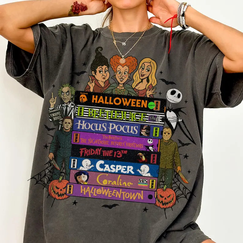 Halloween Movie Stack Tee β Comfort Colors Pepper or Ivory