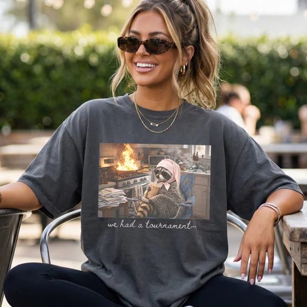 We Had a Tournament Raccoon Chaos Tee – Comfort Colors Pepper