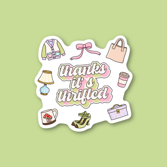 Thanks It’s Thrifted, Vintage Trinket Sticker