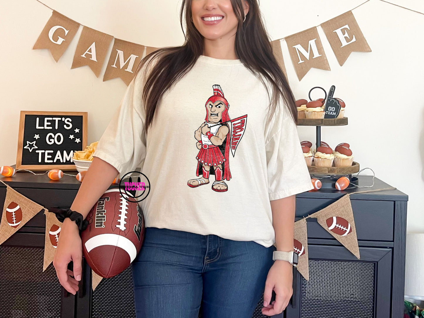 KIEFER FUNDRAISER TEE - RETRO TROJAN MASCOT CC