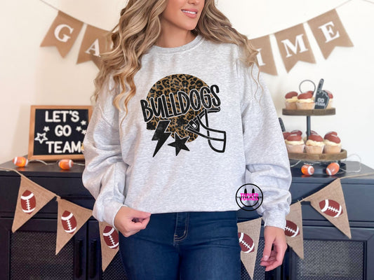 Bulldogs Leopard Football Helmet Crewneck – Ash Port & Co