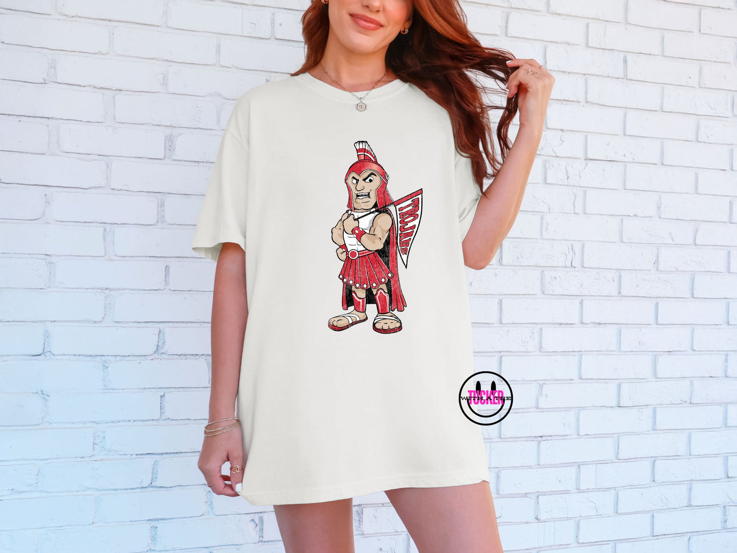 KIEFER FUNDRAISER TEE - RETRO TROJAN MASCOT CC