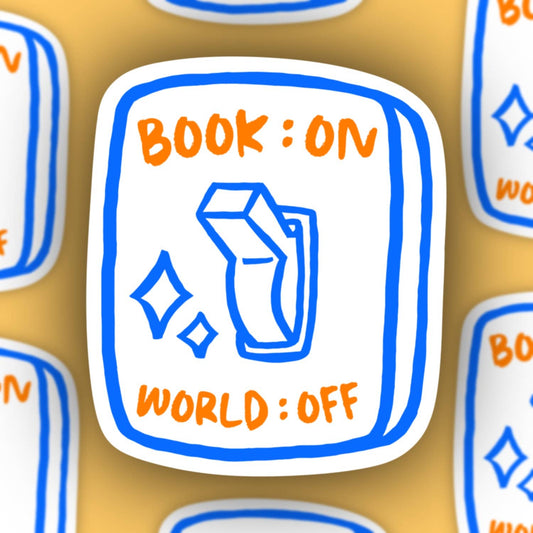 Book On World Off, Light switch doodle sticker