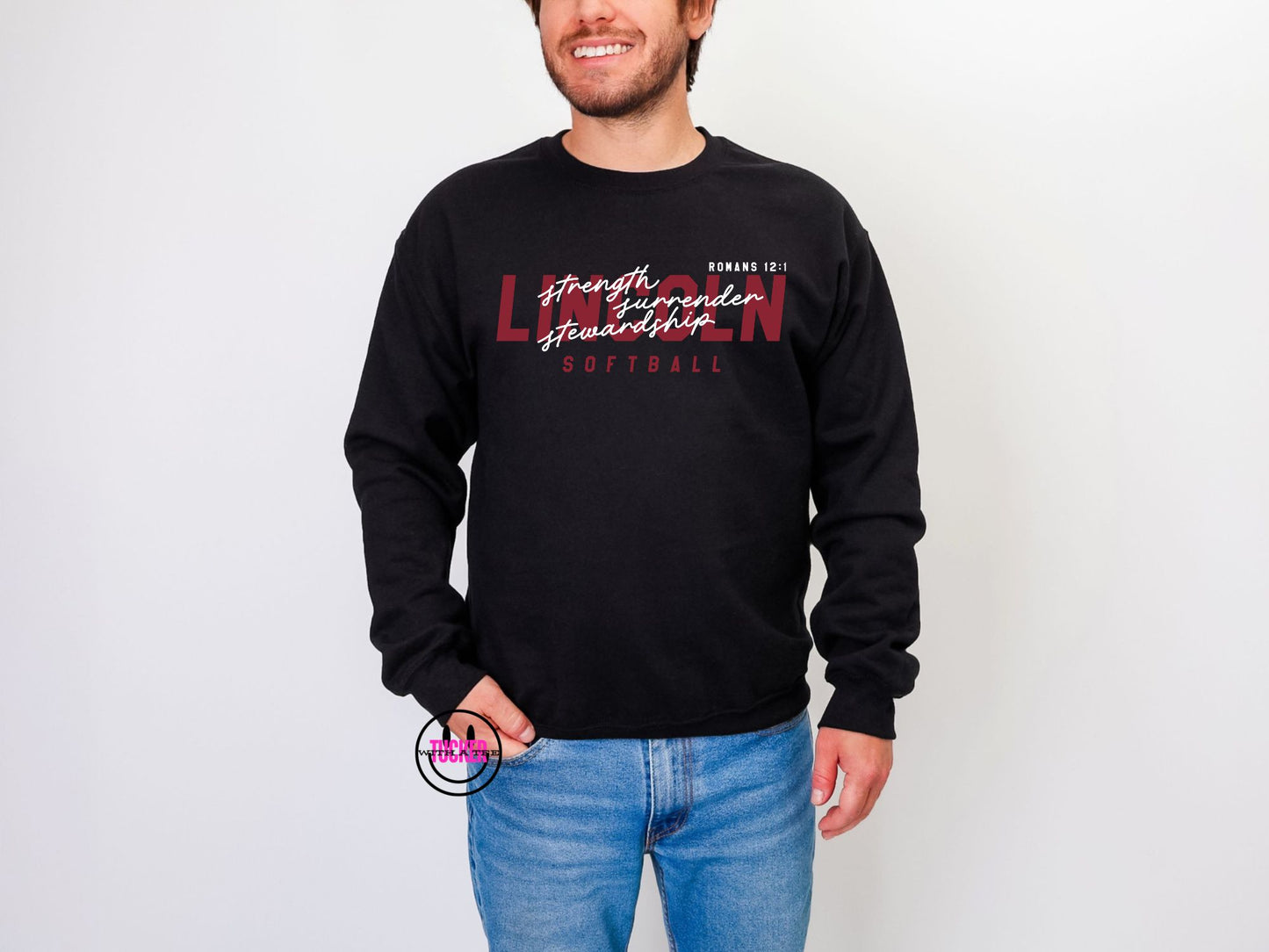 LCS Softball Crewneck Sweatshirt | Port & Co | Black, Athletic Heather, Ash