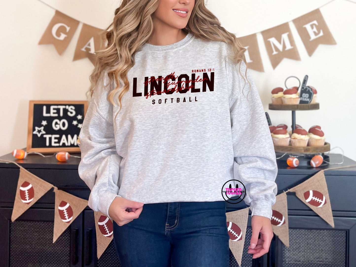 LCS Softball Crewneck Sweatshirt | Port & Co | Black, Athletic Heather, Ash