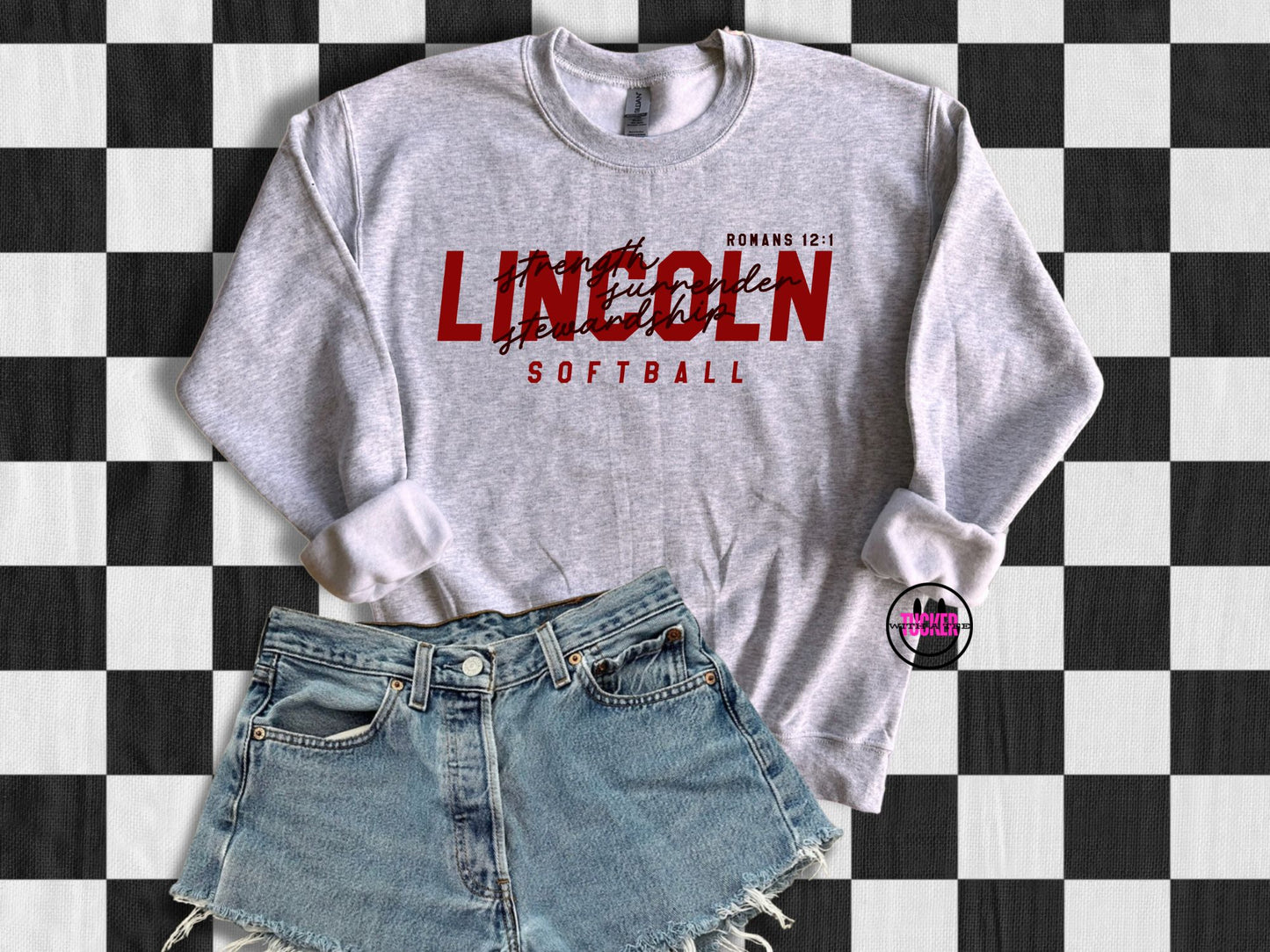 LCS Softball Crewneck Sweatshirt | Port & Co | Black, Athletic Heather, Ash