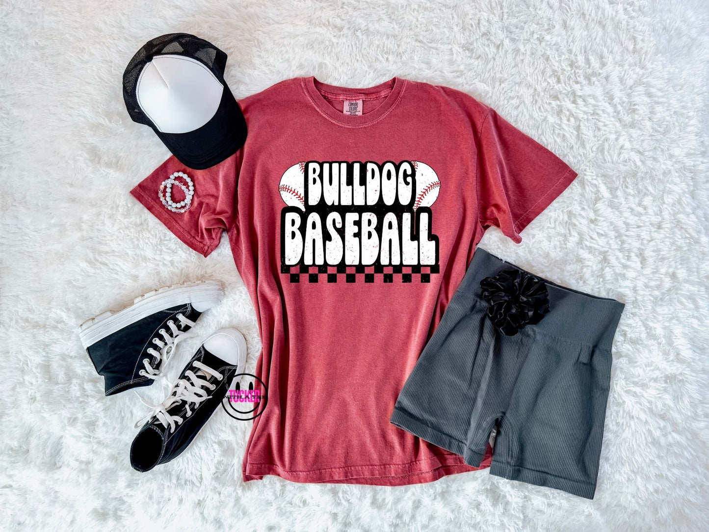 Bulldogs Baseball crimson Comfort Colors tee
