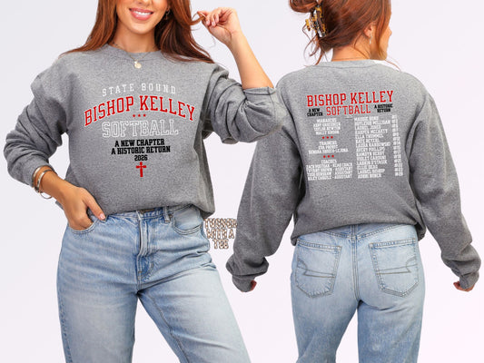 BK Softball State Crewneck Sweatshirt – Graphite Heather