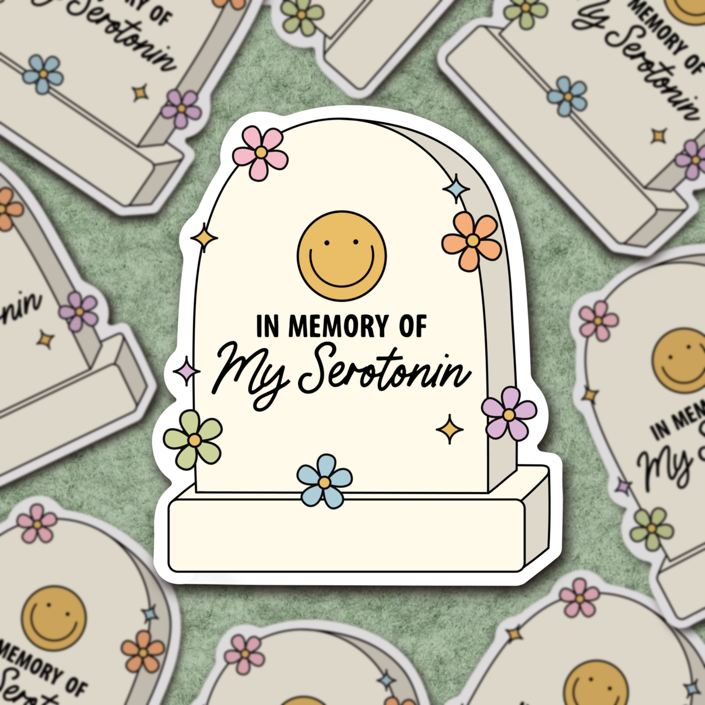 RIP My Serotonin, Funny Sticker