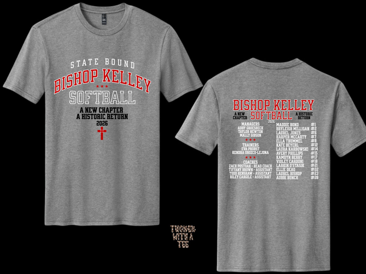 BK Softball State YOUTH Short Sleeve Tee – Grey Frost