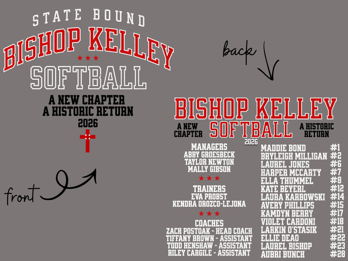 BK Softball State Short Sleeve Tee – Grey Frost