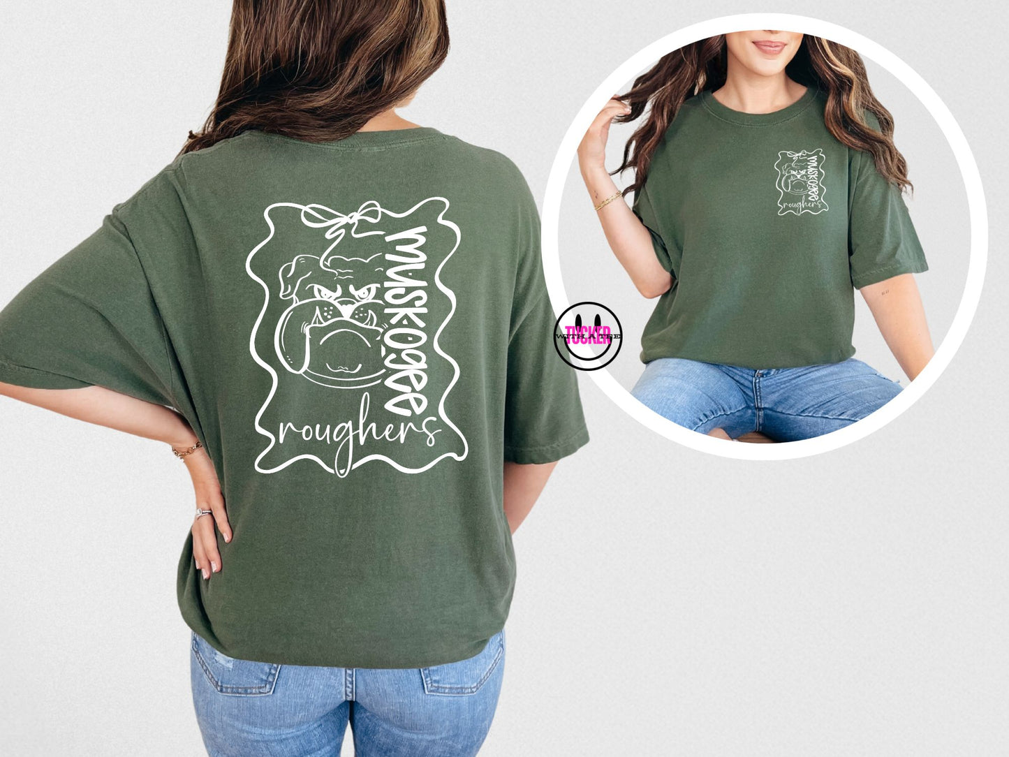 Preppy Bows Muskogee Roughers Tee – Comfort Colors Hemp