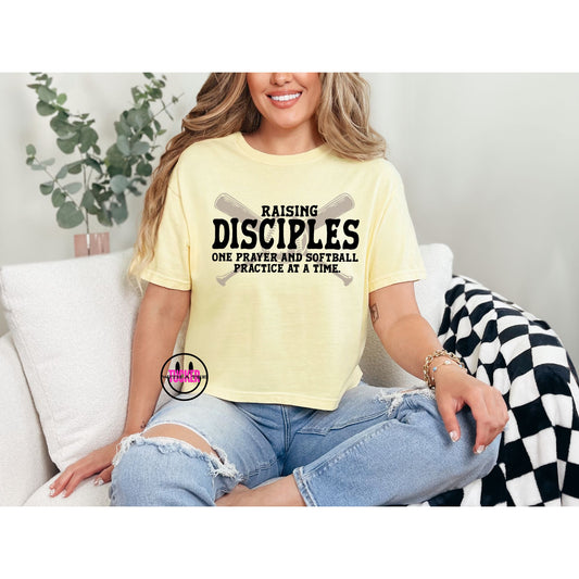 RAISING DISCIPLES ONE SOFTBALL PRACTICE A TIME - COMFORT COLORS BUTTER