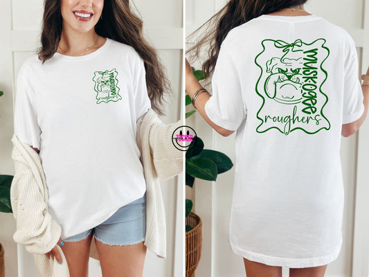 Preppy Bows Muskogee Roughers Tee – Comfort Colors White