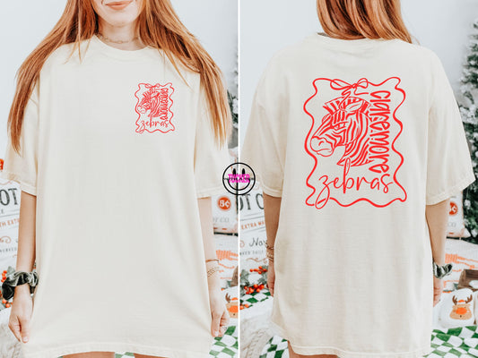 Preppy Bows Claremore Zebras Tee – Comfort Colors Ivory