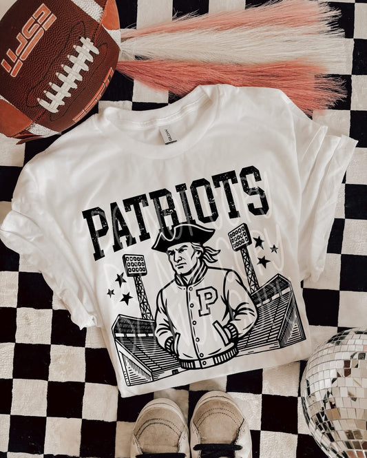 Letterman Jacket Mascot Tee or Sweatshirt – White or Ivory (S–2XL)