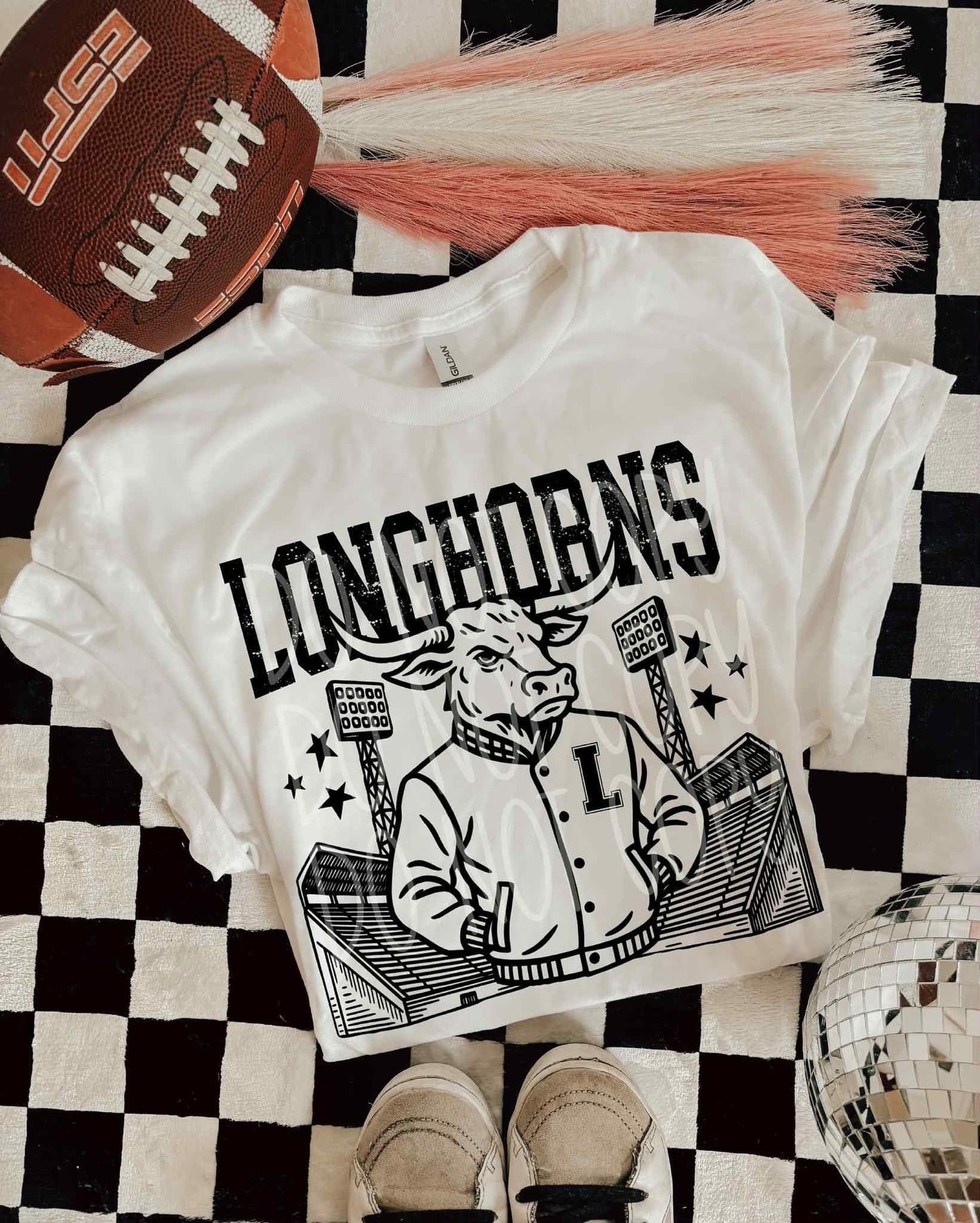 Letterman Jacket Mascot Tee or Sweatshirt – White or Ivory (S–2XL)