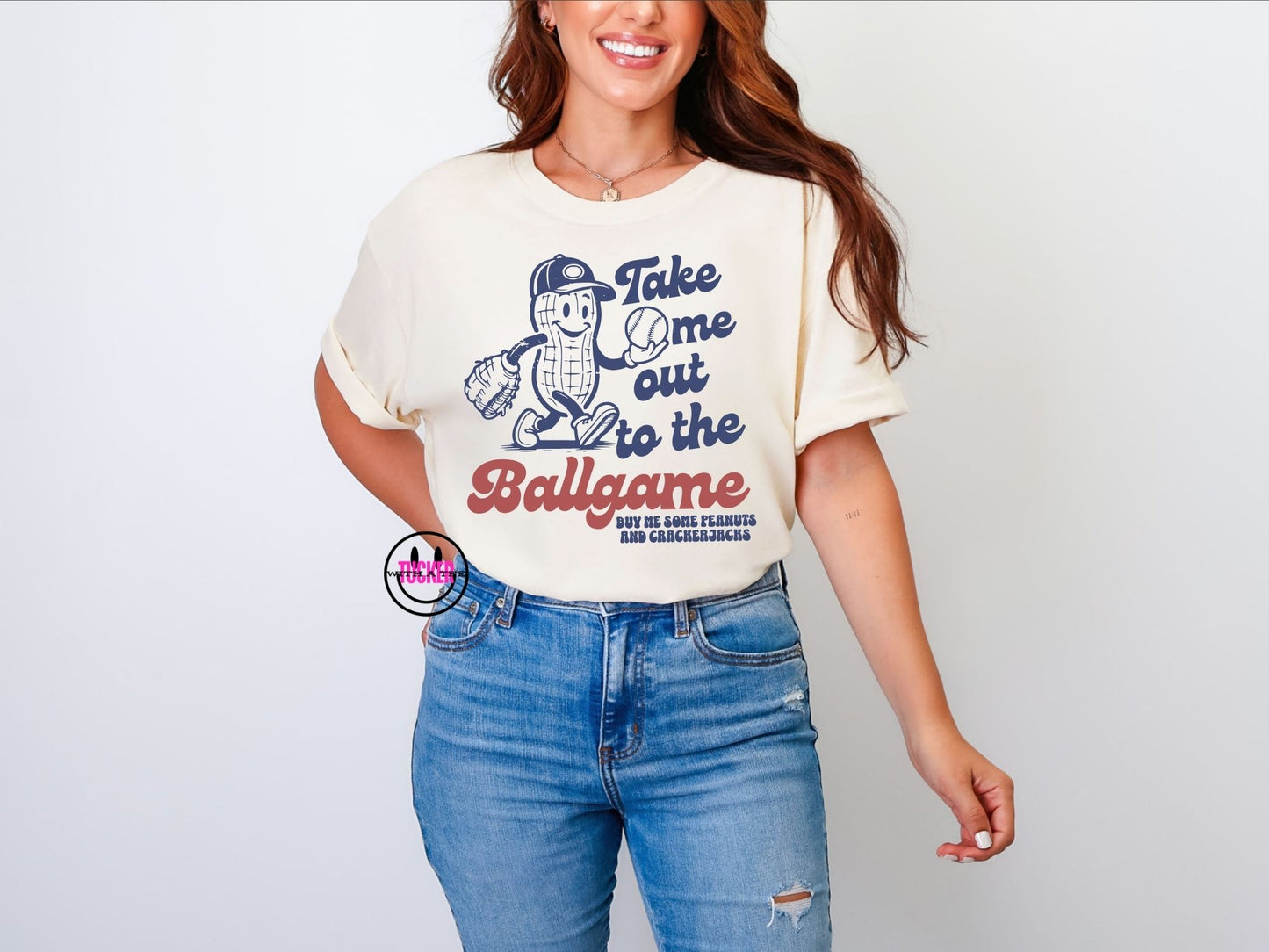 Take Me Out to The Ballgame Peanut Tee | Comfort Colors CC1717 Ivory | Cute Baseball Graphic Tee