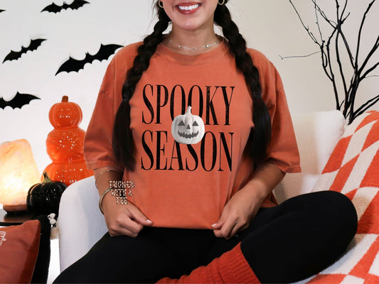 Spooky Season orange Halloween Comfort Colors tee