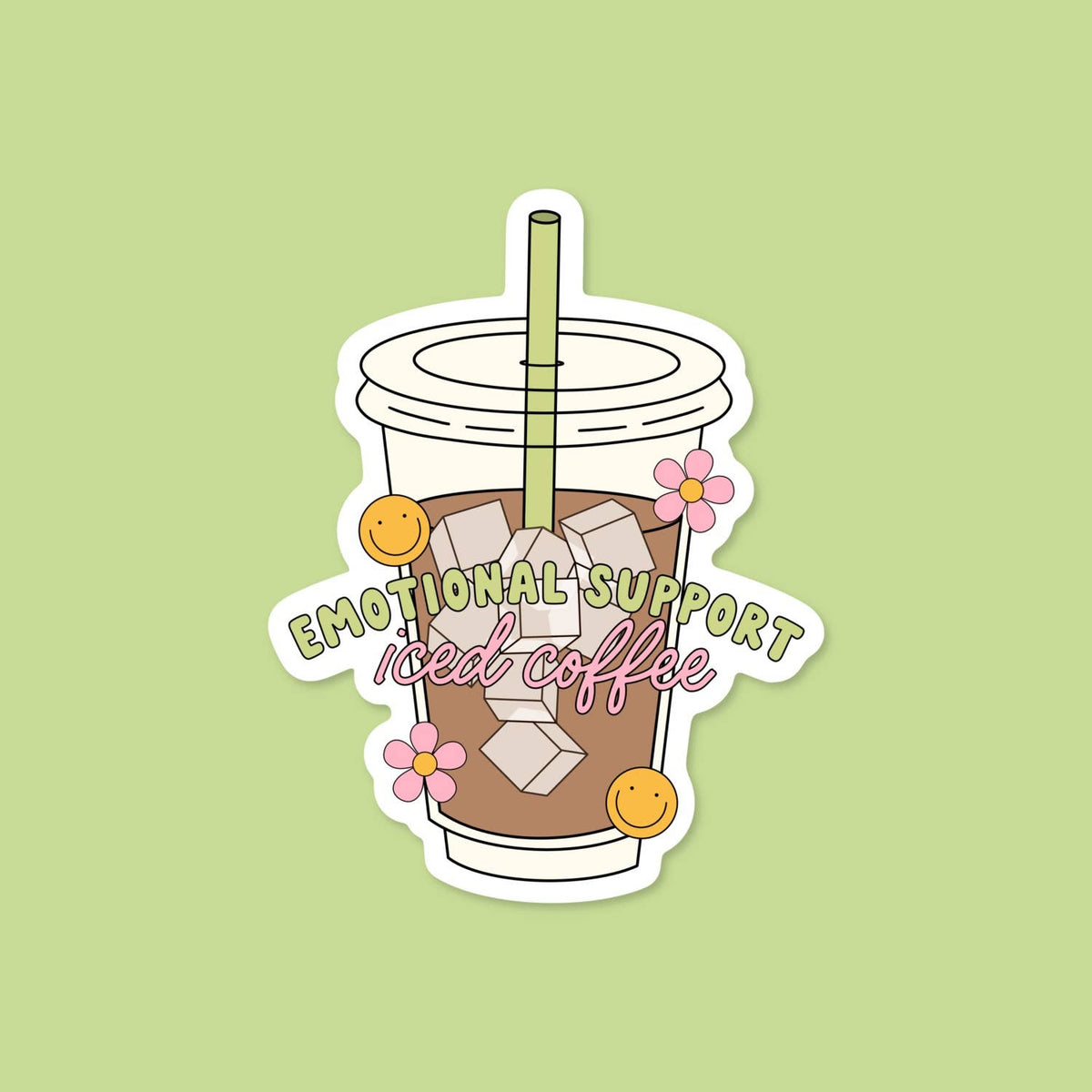 Emotional Support Ice Coffee Sticker