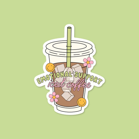 Emotional Support Ice Coffee Sticker