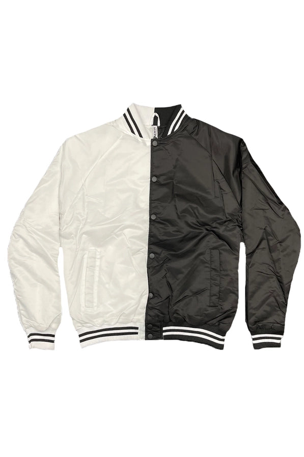 BLANK TWO TONE RETRO BASEBALL STYLE JACKET