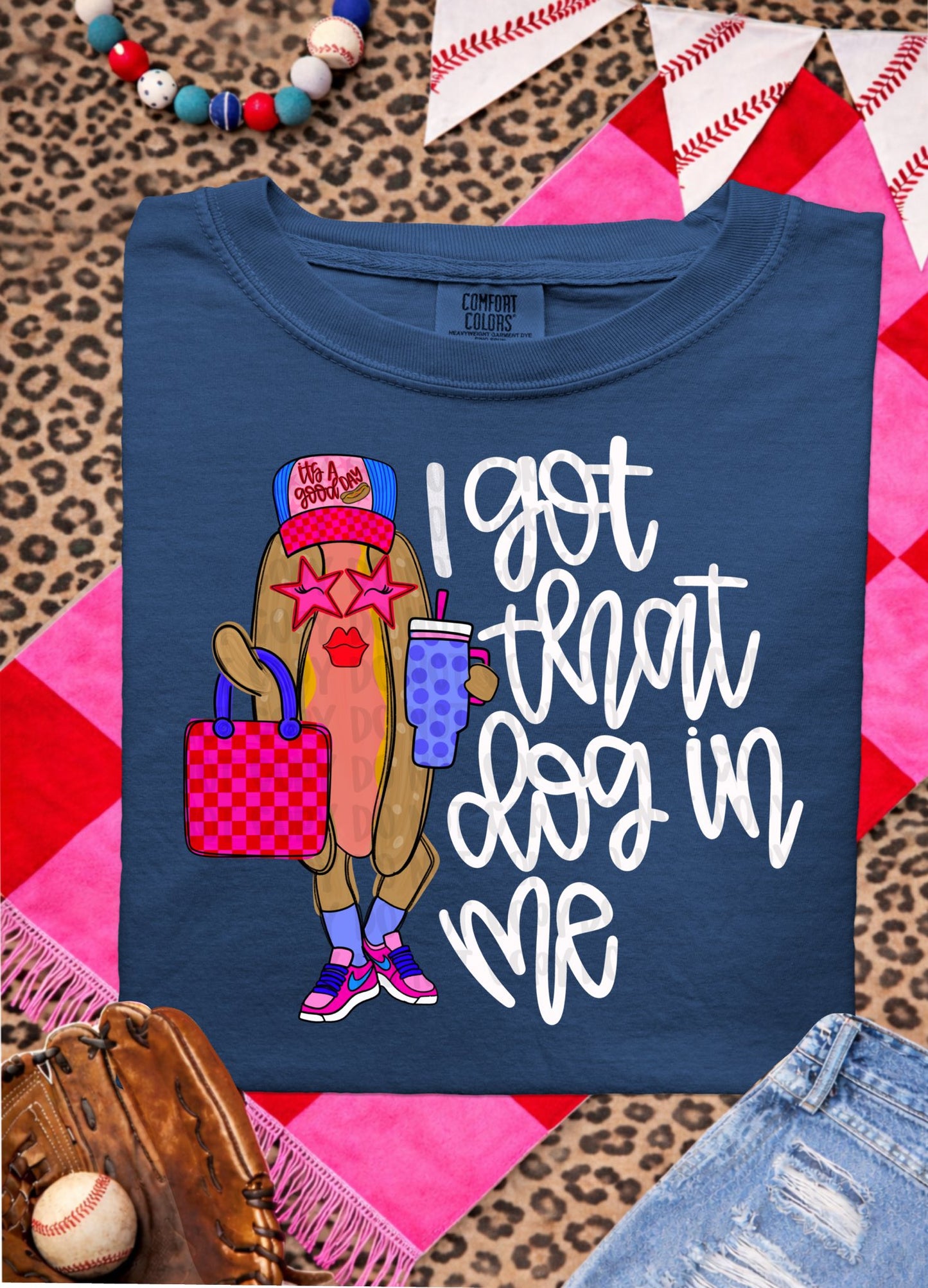 I Got That Dog in Me – Preppy Hot Dog Baseball Tee | Comfort Colors 1717