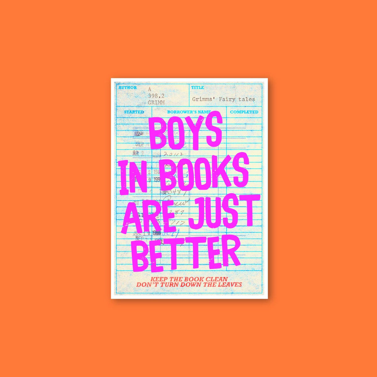 Boys in books are just better, library card sticker