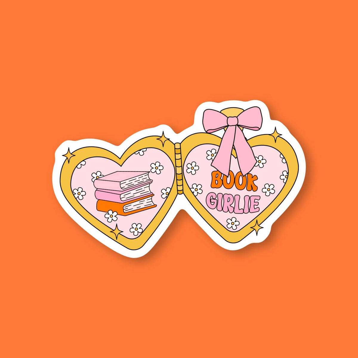 Book Girl, Heart Locket Sticker