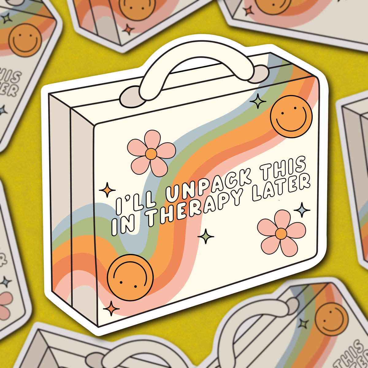 Unpack This In Therapy, Extra Emotional Baggage Sticker