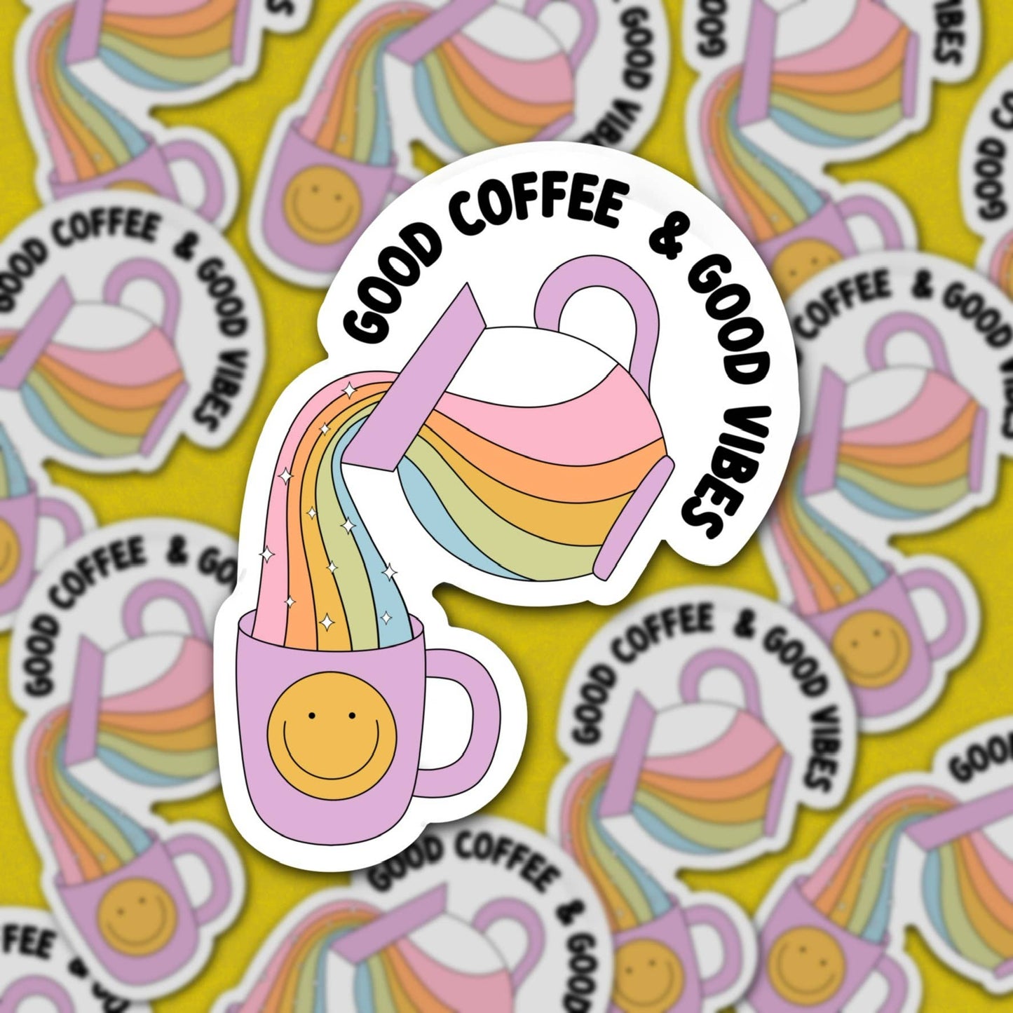Good Coffee Good Vibes, Vinyl Sticker