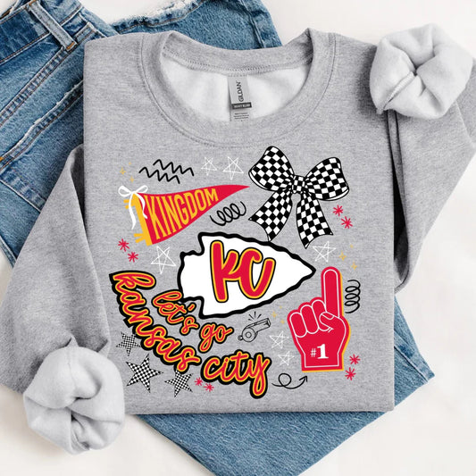 KC Preppy Collage Crewneck – Sport Grey