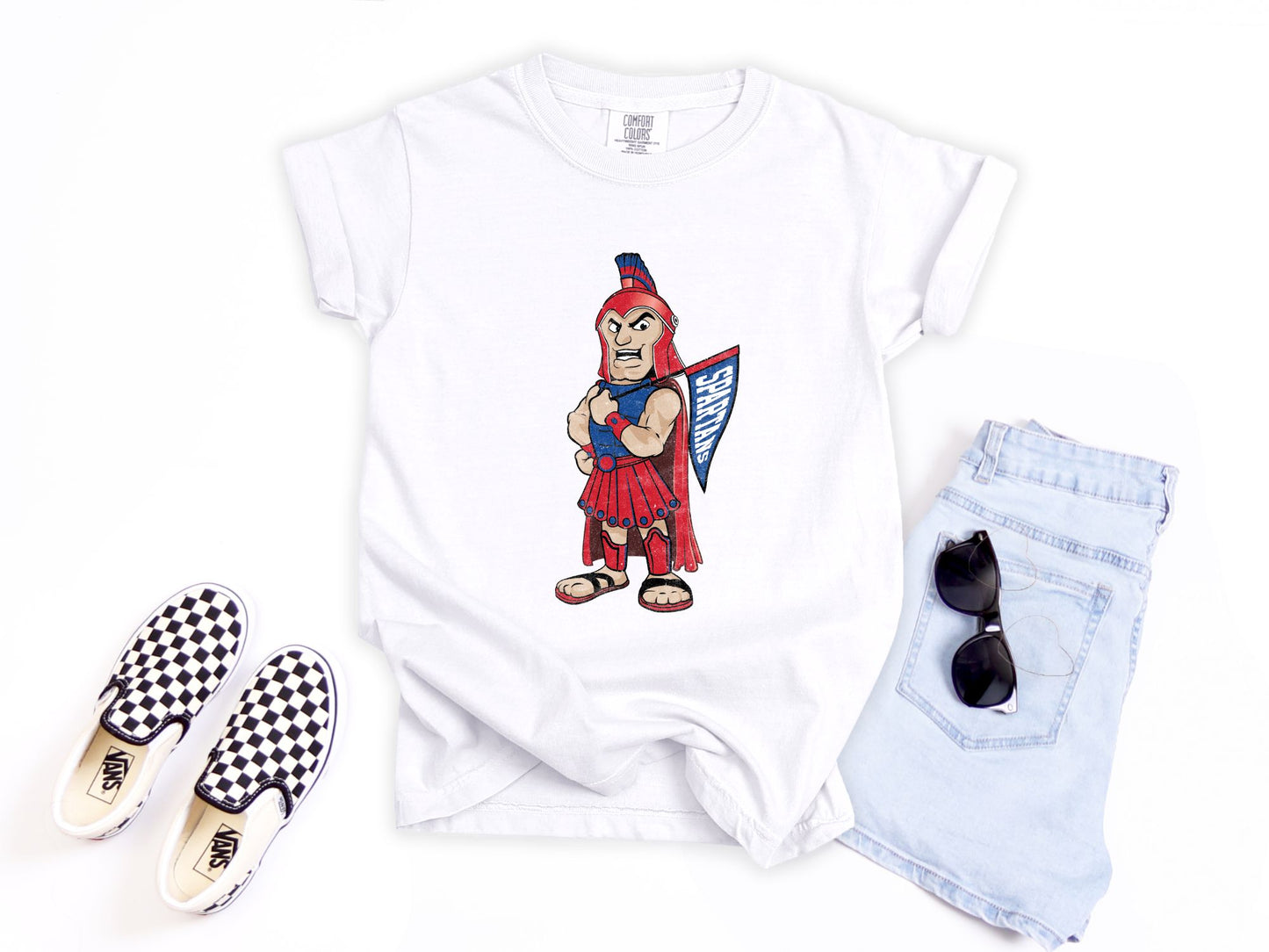 Vintage Inspired Spartan Mascot Tee | Youth