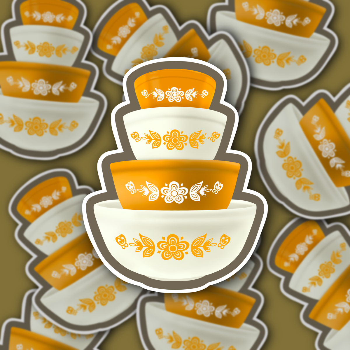 Butterfly Gold Vintage Kitchen, Vinyl Sticker