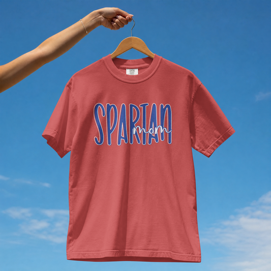 Spartan Mom Tee | Comfort Colors 1717 | Crimson