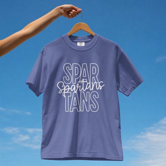 Spartans Stacked Script Tee