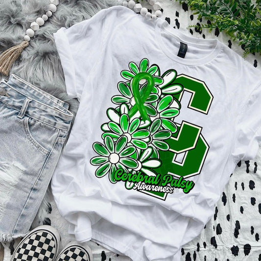 FLORAL CEREBRAL PALSY AWARENESS - CC TEE