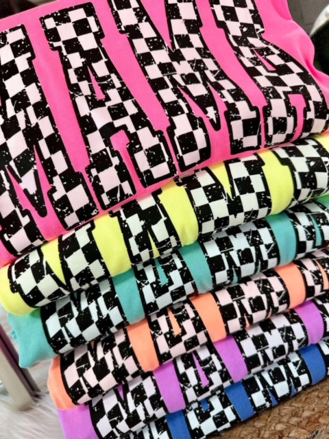 NEON CHECKERED MAMA - COMFORT COLORS