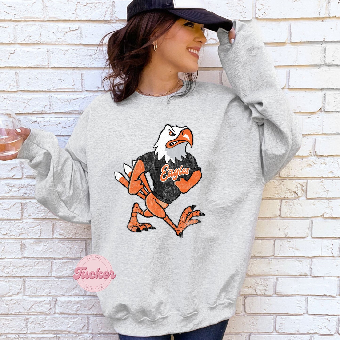 VINTAGE ORANGE & BLACK EAGLES SWEATSHIRT