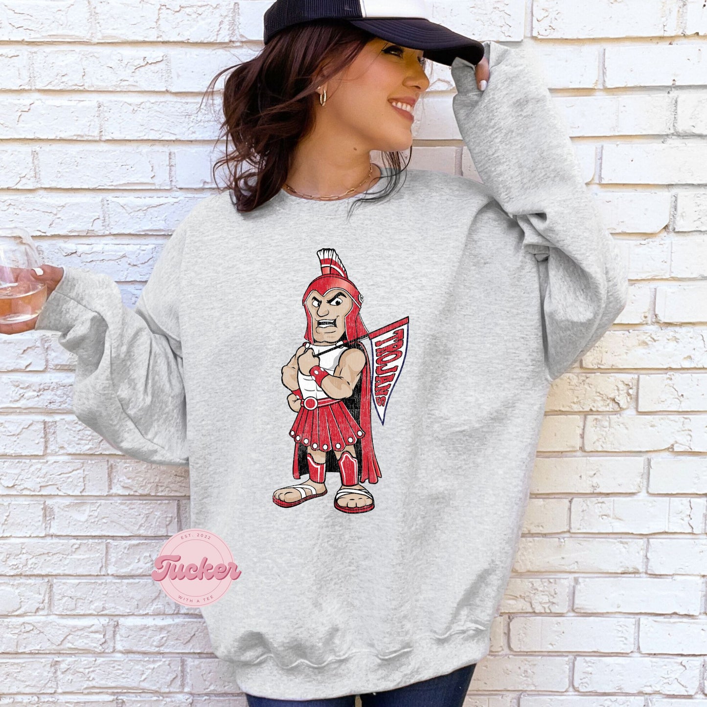 VINTAGE RED TROJANS SWEATSHIRT