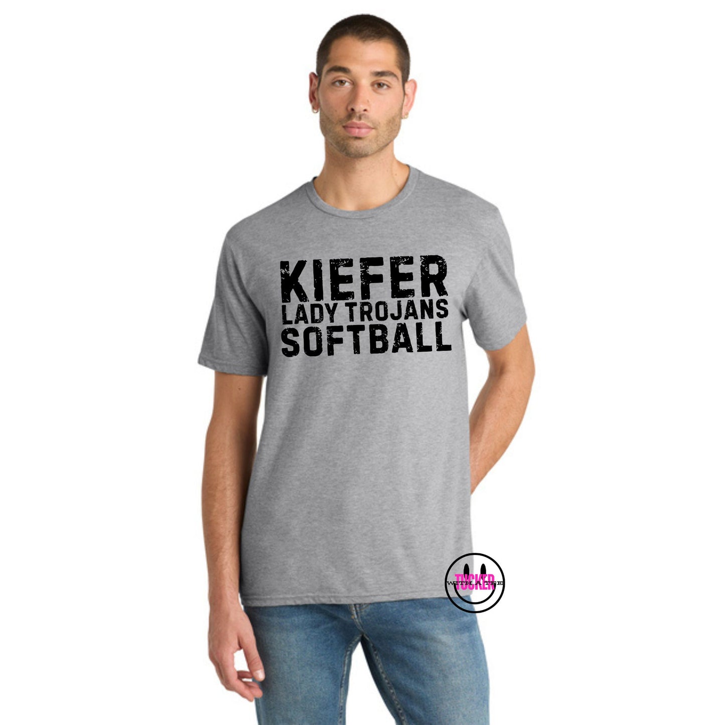 Kiefer Lady Trojans Softball Tee – District CVC (Light Heather Grey)