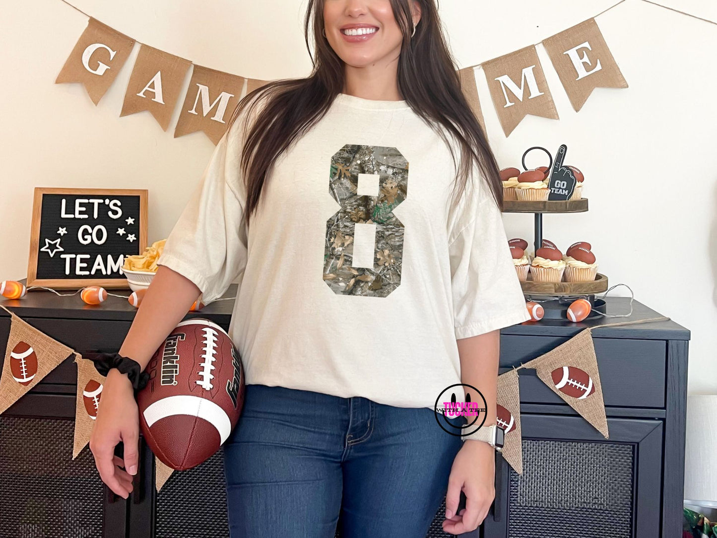 Custom Camo Number Tee – Ivory Comfort Colors