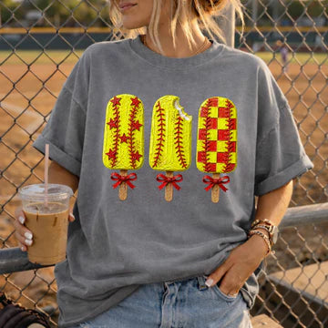 Softball Popsicle Comfort Colors Tee | Pepper CC1717 Graphic T-Shirt