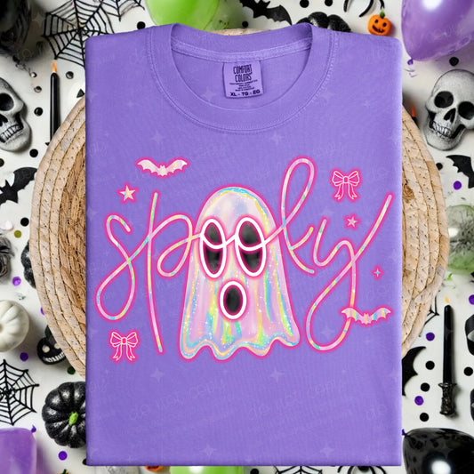Spooky Iridescent Ghost Tee