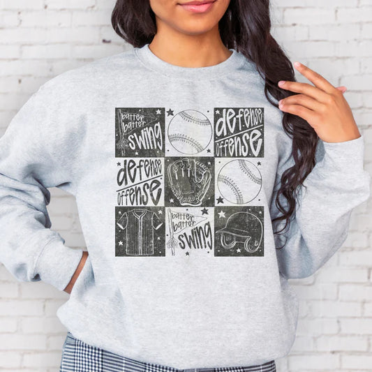GRUNGE BASEBALL/SOFTBALL GRID - SWEATSHIRT